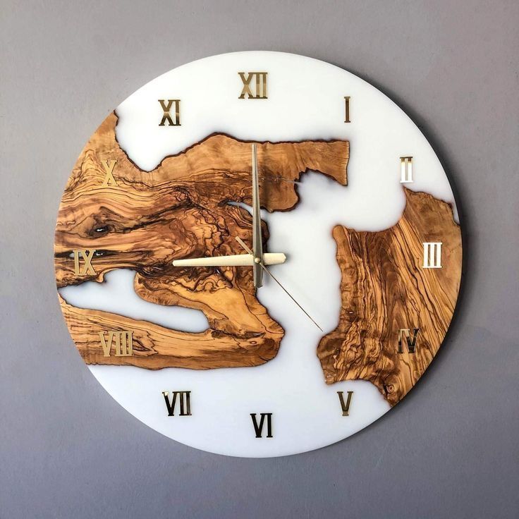 White Wood Resin clock