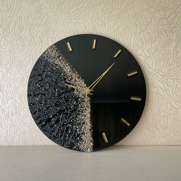 Black crystal wall clock