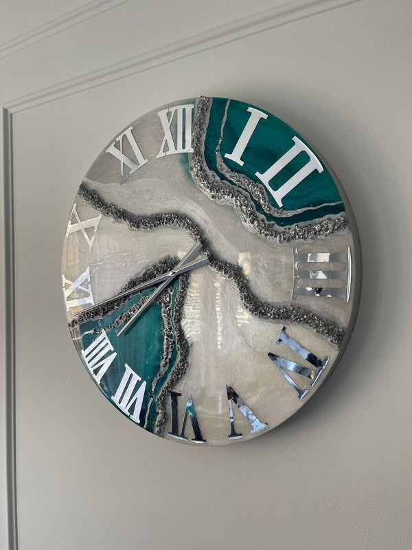 Crystal geode wall clock